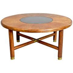 G-Plan Coffee Table with Brass Accents and Smoked Glass Insert | Coffee table, Round wood coffee ...