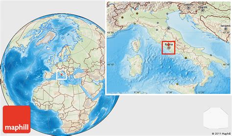 Physical Location Map of Holy See (Vatican City), lighten, land only