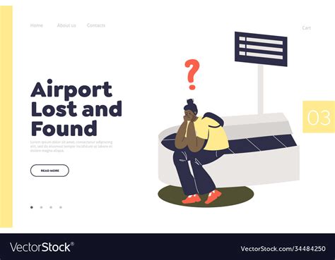 Airport lost and found service landing page Vector Image