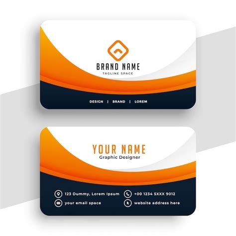 Free Vector | Professional orange business calling card design