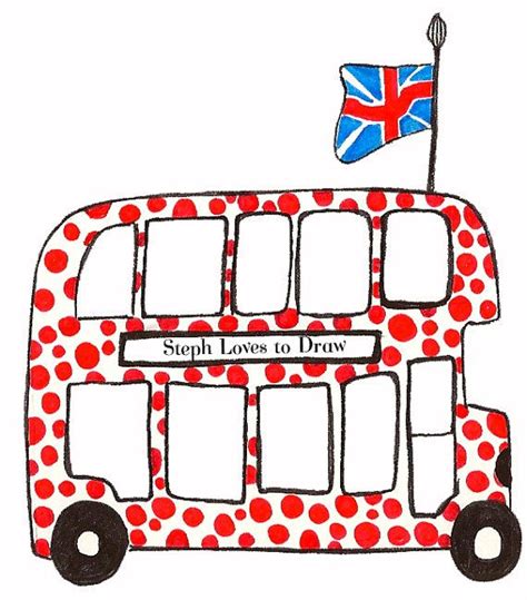 Red Bus Print | Steph Loves to Draw | Red bus, London drawing, London illustration