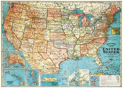 - A map of the United States c. 1900 including the territories... | Maps & Flags | Map wrapping ...