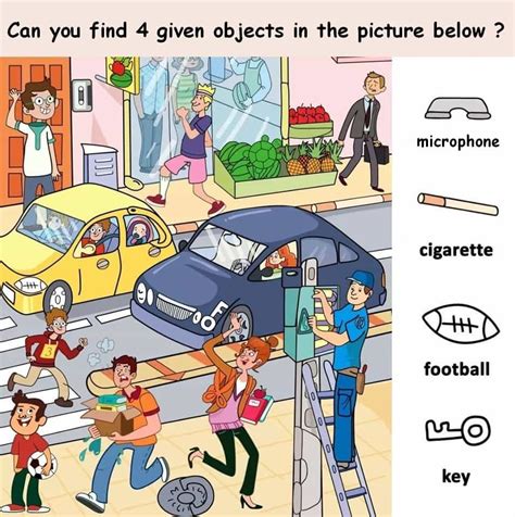 Find 4 Objects in the picture puzzle | Puzzles World