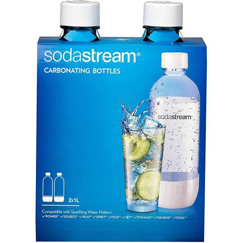 SodaStream 1-Liter Dishwasher Safe Classic White Carbonating Bottle, 2 Count - Walmart.com ...