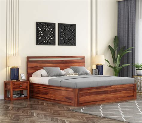 Buy Bacon Bed With Box Storage (King Size, Honey Finish) Online in India at Best Price - Modern ...