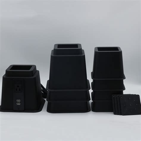 Stackable 223mm Height Adjustable Bed Risers With USB Outlet