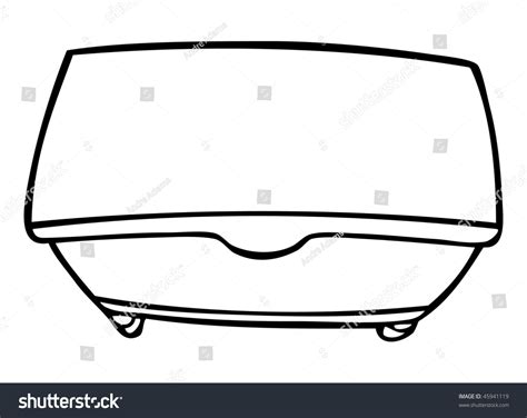 Cartoon Vector Outline Illustration Desk Stock Vector (Royalty Free ...