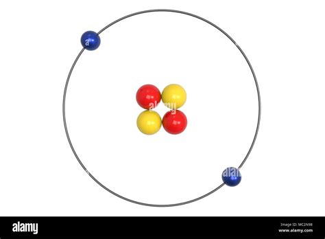 Helium Atom Bohr model with proton, neutron and electron. Science and ...