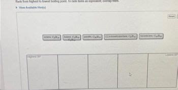 Answered: Rank from highest to lowest boiling… | bartleby