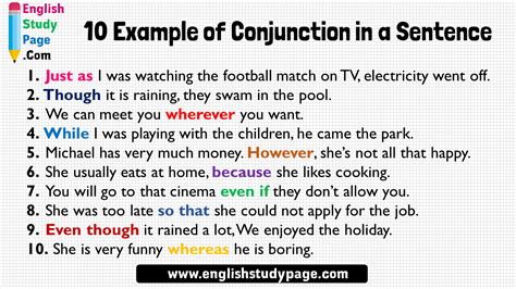 10 Example Of Conjunction In A Sentence English Study Here