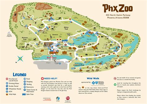 Phoenix Zoo map - Map of Phoenix Zoo (Arizona - USA)