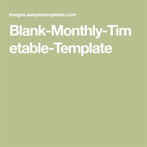 Blank-Monthly-Timetable-Template | Timetable template, Templates, Months