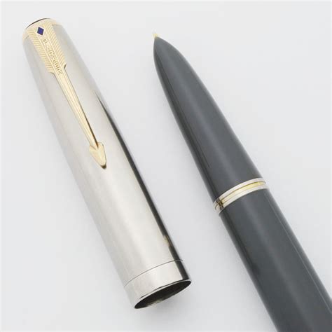 Parker 51 Vacumatic Fountain Pen (1946) - Dove Grey, Lustraloy Cap, Fine (Excellent, Restored ...