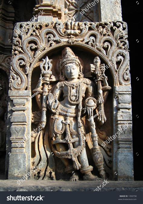 Sculpture At An Old Hindu Temple In Belur, Karnataka, India Stock Photo ...