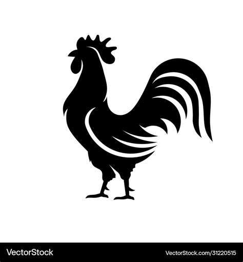 Rooster silhouette Royalty Free Vector Image - VectorStock