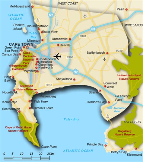 Map of Cape Peninsula - Cape Peninsula map, South Africa