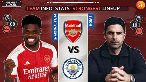 Arsenal vs Manchester City - Strongest Potential Lineup - Team Info and Stats - PARTEY - EPL 23/ ...