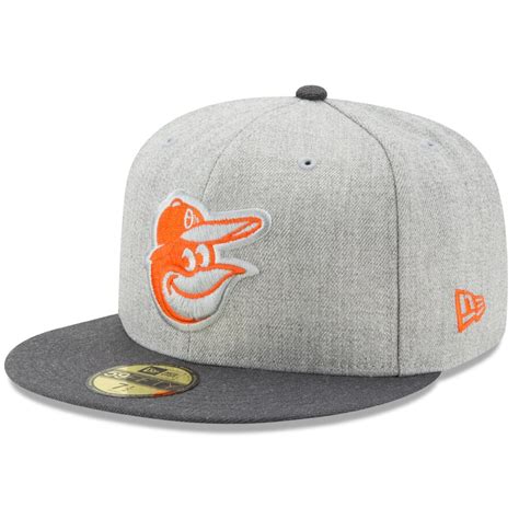 Men's Baltimore Orioles New Era Heathered Gray/Graphite Action 59FIFTY Fitted Hat