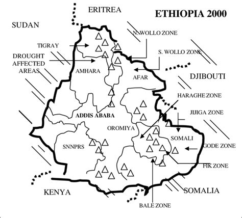 Drought affected areas; Ethiopian famine 2000 (Authors, 2002 ...