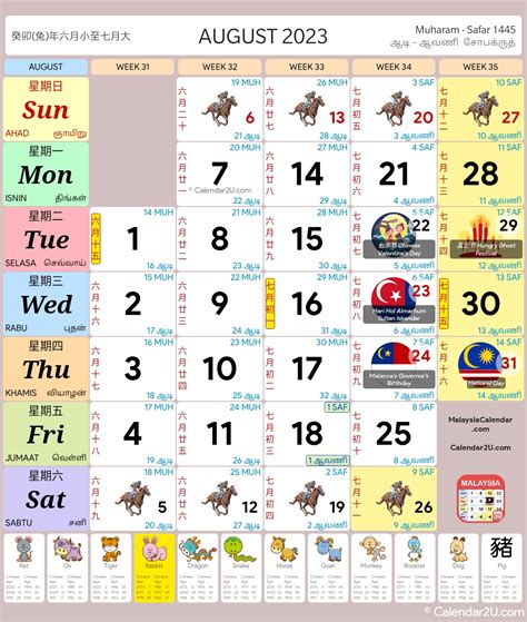 Malaysia Calendar Year 2023 - Malaysia Calendar