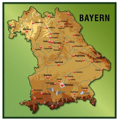 Map of Bavaria | Bavaria, Map, Cartography