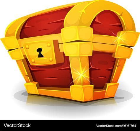 Cartoon treasure chest for game ui Royalty Free Vector Image