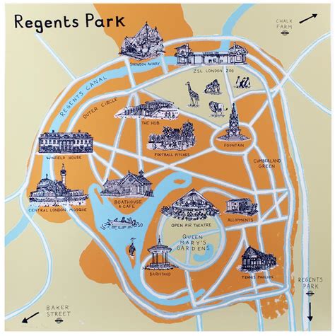 Print Club London – Regents Park Map