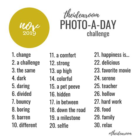 November Photo of the Day Challenge - The Idea Room