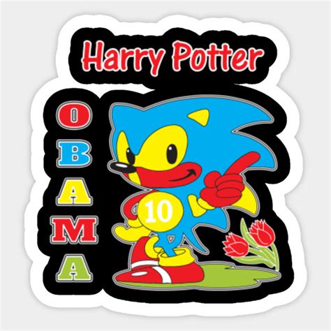 Harry Potter Obama Sonic 10 - Bootleg - Sticker | TeePublic