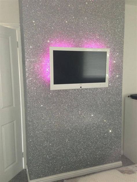 Silver glitter wallpaper sent it to us by Geordie Shores, Sophie | Glitter wallpaper bedroom ...