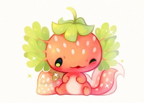 A little strawberry axolotl! | Cute animal drawings kawaii, Cute kawaii ...