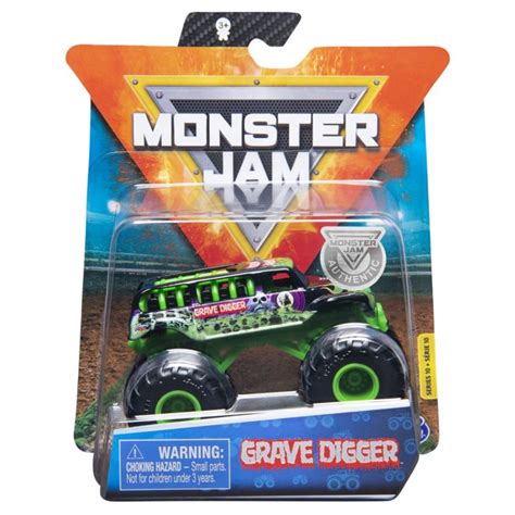 Monster Jam, Official Grave Digger Truck, Die-Cast Vehicle, Ride Trucks Series, 1:64 Scale ...