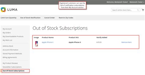 Magento 2 Out of Stock Notification - Enable Stock Alerts