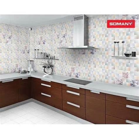 White Gloss Somany Kitchen Wall Tiles, Thickness: 5-10 mm, | ID: 22366094930