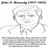John F Kennedy  President Day Coloring Page Sheet 35th sketch template