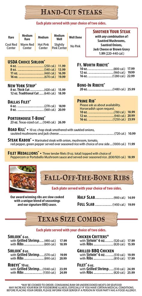 Texas Roadhouse Menu | Order Online | Delivery | Lincoln NE | City-Wide Delivery | Metro Dining ...