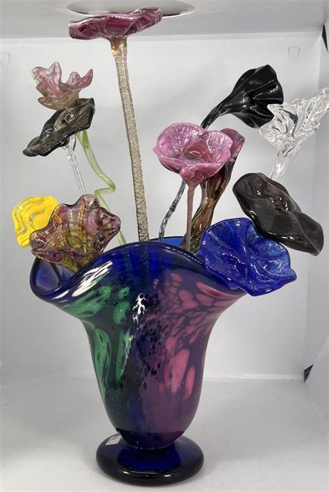 Rainbow Flower Vase - Tamborine Glass Blowing