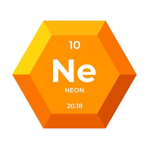 Premium Vector | Neon is chemical element number 10 of the Noble Gas group