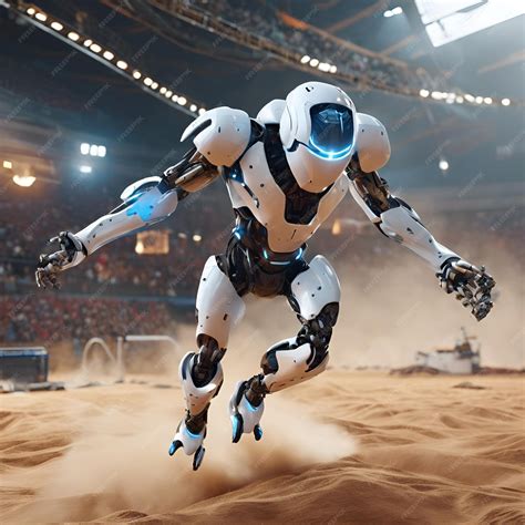 Premium Photo | A team of robotic athletes competing in extreme sports ...