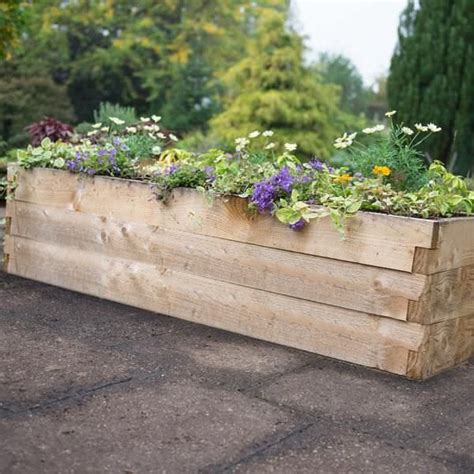 Caledonian Long Trough Raised Bed – with Base – 45 x 180cm – Pure Garden Buildings