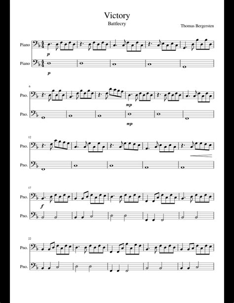 Victory - Two Steps From Hell sheet music for Piano download free in PDF or MIDI