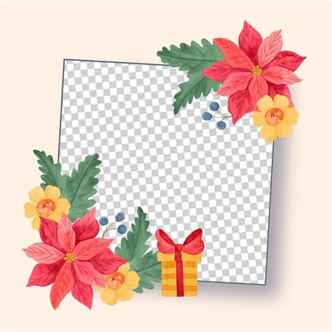 Free Vector | Watercolor christmas collage template