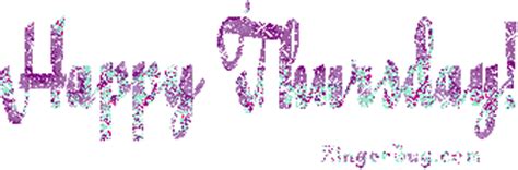 Happy Thursday Glitter Script Glitter Graphic, Greeting, Comment, Meme or GIF