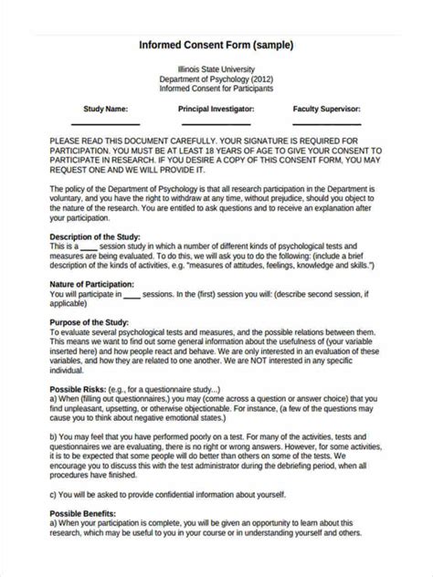 Professional Counseling Informed Consent Form - Printable Consent Form