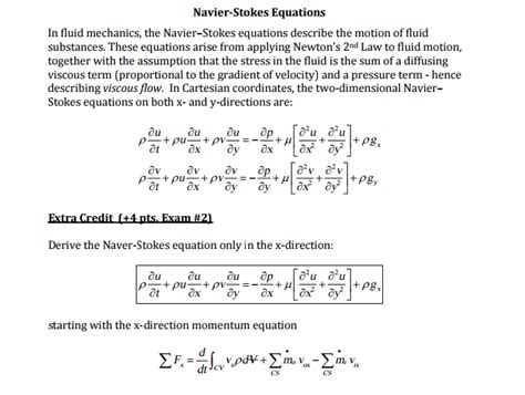 Solved Navier-Stokes Equations In fluid mechanics, the | Chegg.com