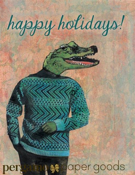 Florida Holiday Card Set, Fun Christmas Cards, Alligator Holiday Card ...