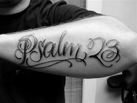 40 Psalm 23 Tattoo Designs For Men - Bible Verse Ink Ideas