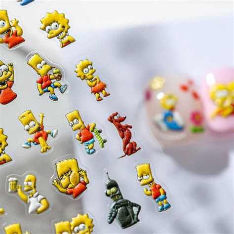 3D Cute Cartoon Character Art Stickers Nail Decals - Etsy