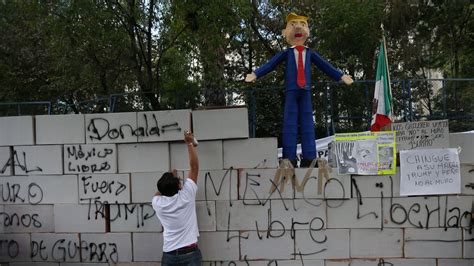 Mexicans build mock wall in Trump protest outside US embassy | World ...