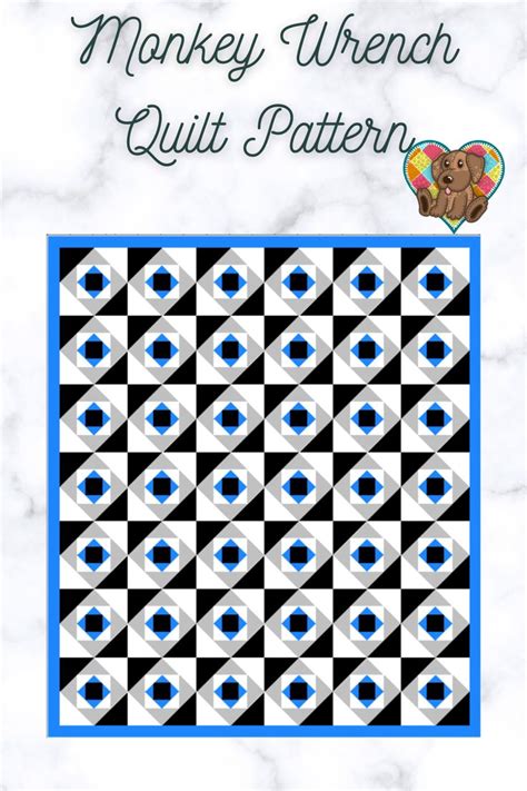 Monkey Wrench Block Quilt Pattern Downloadable PDF Quilt - Etsy | Quilt ...